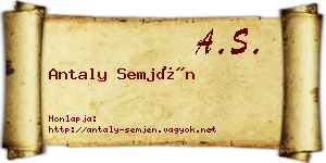 Antaly Semjén névjegykártya